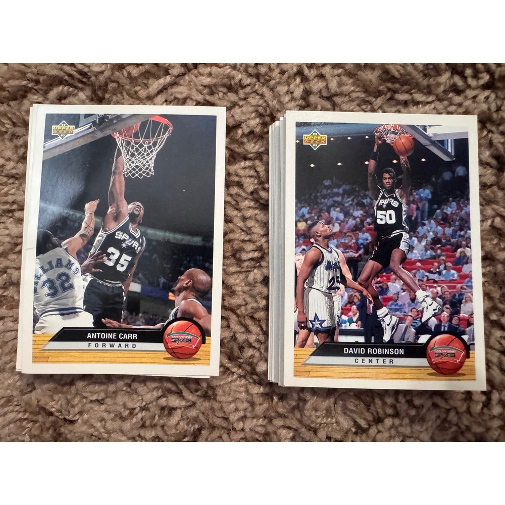 1993 Upper Deck San Antonio Spurs  Lot David Robinson‎ & Antoine Carr – 26 Cards